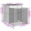 Dog House with Run Light Gray 65"x98.8"x71.3" Galvanized Steel