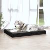 Dog Bed Black 40"x29.1"x3.5" Solid Wood Pine