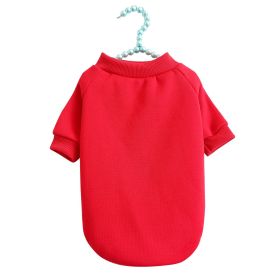 Pet Sweater Breathable Warm With Velvet Dog Clothes (Option: Red-S)