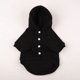 Autumn And Winter Pet Clothes With Coat And Cap Hoodies (Option: Black-XS)