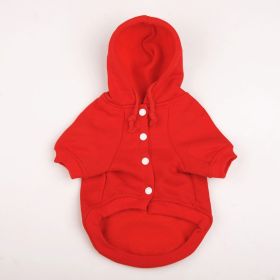 Autumn And Winter Pet Clothes With Coat And Cap Hoodies (Option: Red-XS)