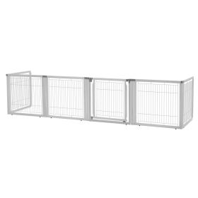 Richell Convertible Elite 6 Panel Pet Gate (Option: Origami White)