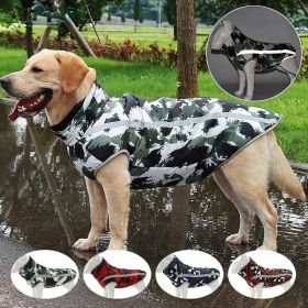 Winter windproof dog warm clothing; dog jacket; dog reflective clothes (colour: Black and white graffiti, size: Xl)