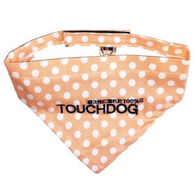 Touchdog 'Bad-to-the-Bone' Polka Patterned Fashionable Velcro Bandana (Color: orange, size: medium)