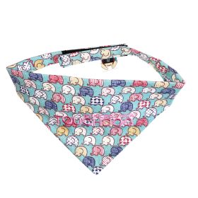 Touchdog 'Bad-to-the-Bone' Elephant Patterned Fashionable Velcro Bandana (Color: Aqua, size: small)