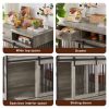 Sliding door dog crate with drawers. 35.43'' W x 23.62'' D x 33.46'' H