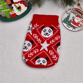 Dog Cat Sweater Pet Clothes Clothing (Option: Red Background Panda-14)