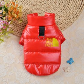 Pet Dog Down Cotton Vest Thick Warm (Option: Hongjin Small Icon-S)