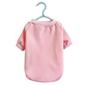 Pet Sweater Breathable Warm With Velvet Dog Clothes (Option: Pink-M)