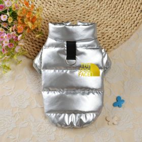 Pet Dog Down Cotton Vest Thick Warm (Option: Silver Gold Small Icon-S)