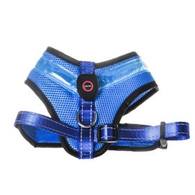 Pet Supplies LED Luminous Dog Chest Strap Rechargeable Mesh Luminous Harness (Option: Blue-L)