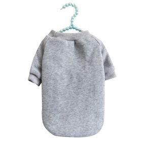 Pet Sweater Breathable Warm With Velvet Dog Clothes (Option: Light Gray-L)